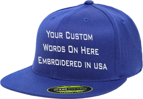 Miniatura 7 de Sombrero personalizado Flexfit 210 Personalizar Añadir su propio texto Bordado Flatbill