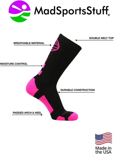 Miniatura 3 de MadSportsStuff Calcetines de voleibol para niñas, mujeres y adolescentes en la longitud de la tripulación