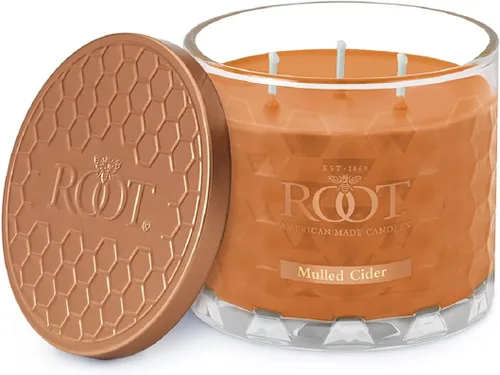 Root Candles - Velas perfumadas de otoño en forma de panal de miel, de vidrio, con mezcla de cera de abejas de 3 mechas, 12 onzas, elaboradas a