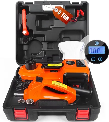 Miniatura 9 de Gato eléctrico para coche de 3 toneladas, gato de tijera portátil eléctrico de 12 V, kit de gato eléctrico con llave de impacto, gato de tijera