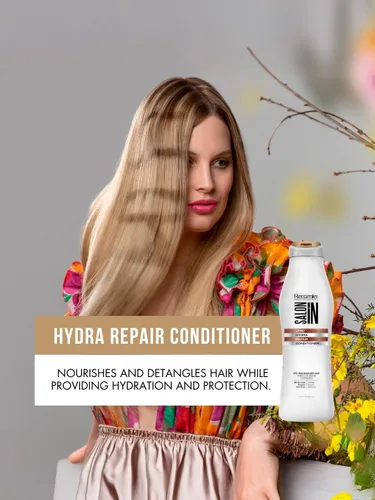 Miniatura 2 de Salon In by Recamier Acondicionador de cabello Hydra Repair Hidratante y fortalecimiento para cabello seco y dañado 10.1 onzas líquidas / 10.1