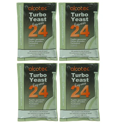 Alcotec Levadura turbo de 24 horas | Levadura de cerveza en polvo | Levadura de vino para la elaboración de vino | Levadura seca | Levadura