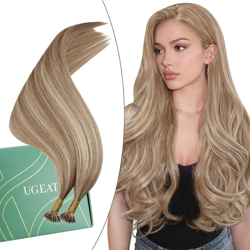 Miniatura 23 de Ugeat - Extensiones de cabello humano con microanillo, 14 pulgadas, extensiones de cabello Remy con microcuentas de 1 gm/hebra, 50 gms, extensiones
