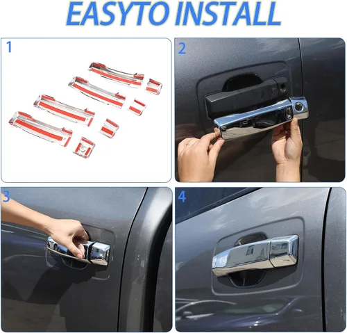 Miniatura 5 de Cubierta de manija de puerta exterior compatible con Nissan Titan 2016-2023, cubierta protectora de cubierta protectora de cubierta exterior