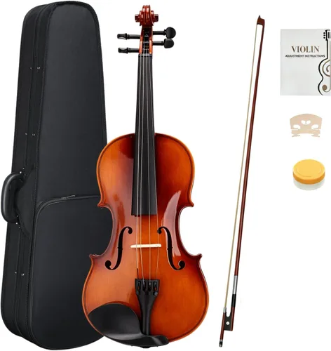 Miniatura 13 de Ktaxon Violín 3/4 para principiantes, violín para estudiantes y entusiastas, kit de violín acústico con estuche, arco, colofonia y manual Satinado