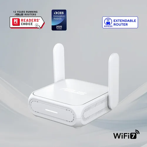 Miniatura 2 de ASUS RT-BE58 Go Router de viaje portátil WiFi 7 de doble banda, 3600 Mbps, conexión 4G/5G, modo WiFi público (WISP), puerto 2.5G, seguridad de red