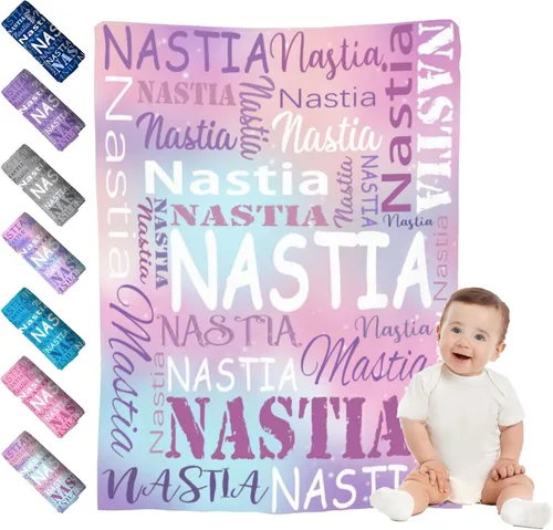 Miniatura 9 de Mantas de bebé personalizadas para niño y niña, manta de bebé personalizada con nombre para niños y adultos, mantas suaves personalizadas