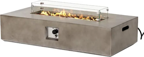 Miniatura 20 de SUNBURY Mesa de fuego de propano para exteriores de 35 pulgadas, mesa de fuego gris para patio de 50,000 BTU, mesa de fuego cuadrada de gas