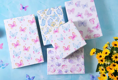 Miniatura 3 de Sikiweiter - Papel de regalo de mariposas - 12 hojas de papel de regalo con diseño de mariposas para cumpleaños, bodas, baby shower, días festivos