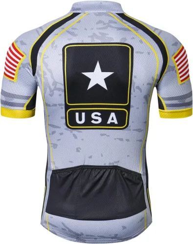 Miniatura 2 de Nuevo Pro cremallera completa hombres ciclismo Jersey manga corta Riding Shirt USA