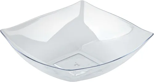 Miniatura 19 de Restaurantware Moderna - Cuencos de plástico de lujo de 8 onzas, 10 cuencos cuadrados desechables para ensalada, duraderos y resistentes