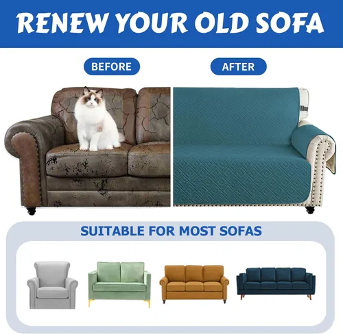 Miniatura 6 de XINEAGE Funda 100% impermeable para silla y sofá para mascotas, funda antideslizante para sofá, fundas lavables para silla, protector de muebles