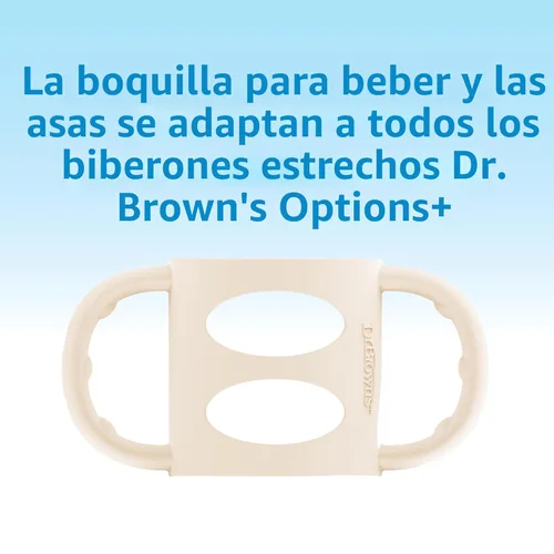 Miniatura 5 de Dr. Brown's Milestones - Botella de boquilla estrecha con 100% silicona, asas de fácil agarre y boquilla suave para sorber, 8 onzas, rosa claro