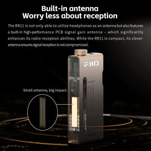 Miniatura 6 de FiiO RR11 Receptor de radio estéreo portátil HiFi FM con sintonización analógica PVR, efectos de sonido BASS+3D, 64MHz-108MHz