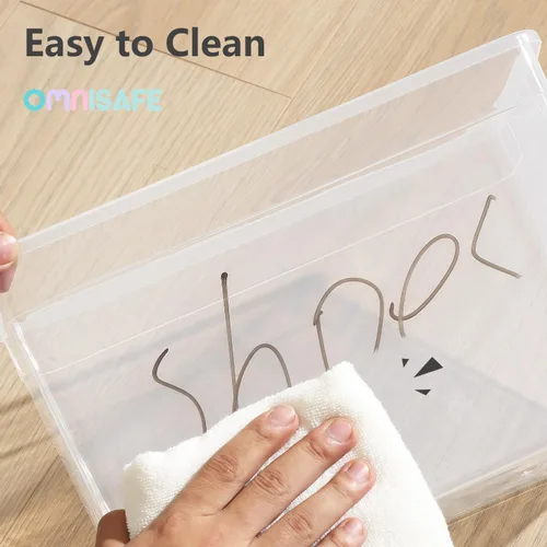 Miniatura 5 de Paquete de 12 cajas de almacenamiento de plástico apilables de 6 cuartos de galón, contenedor anestable sin BPA para organizar zapatos, caja