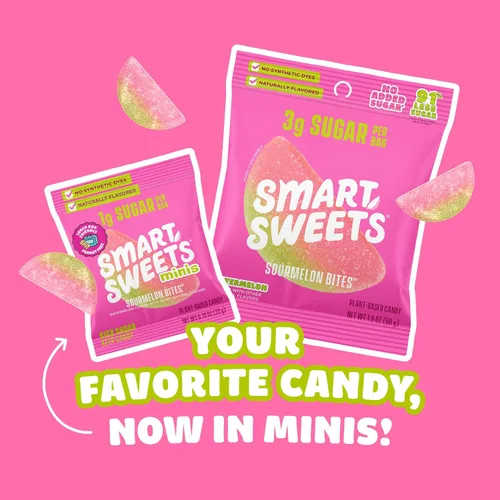 Miniatura 7 de SmartSweets Sourmelon Bites Minis Snack Pack 0.78 onzas (paquete de 8) Caramelos de gomita agria bajos en azúcar y calorías Snacks saludables