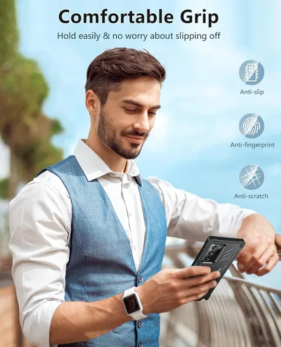 Miniatura 7 de FNTCASE Funda para Samsung Galaxy Note-20-Ultra: funda resistente de grado militar para teléfono celular con soporte Protector con Protección TPU