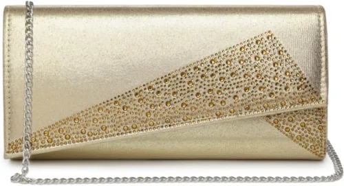 Dasein Bolso de noche de satén con diamantes de imitación para mujer, bolso brillante con purpurina brillante para fiesta, boda, cóctel, baile de