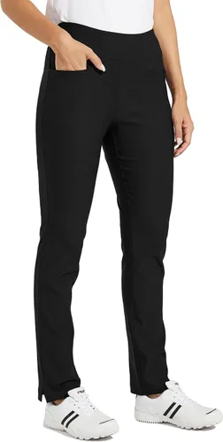 Miniatura 2 de Willit Pantalones de golf para mujer elásticos casuales de meter de secado rápido con control de abdomen