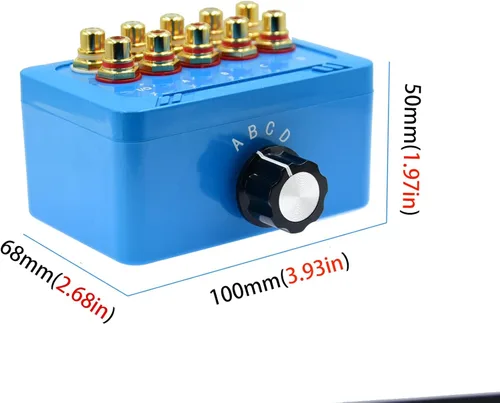 Miniatura 4 de Sin alimentación externa Sin ruido 4 vías 1 en 4 salida o 4 en 1 salida Audio Selector de sonido RCA hembra estéreo 4 canales Splitter switcher Caja
