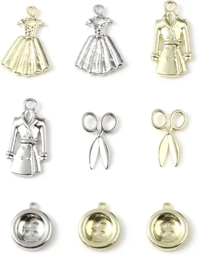Miniatura 4 de Colgantes de aleación para hacer collares, pulseras, accesorios para hacer joyas, Zinc, No es una piedra preciosa 3#. Ropa Oro