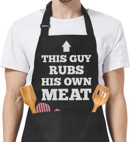 Miniatura 21 de SANDJEST Funny Mens Aprons with Pockets for BBQ Grilling Cooking Grandpa Husband Apron for Birthday Christmas Father's Day funny 7