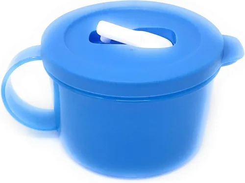 Miniatura 3 de Tupperware Taza de sopa de microondas Crystalwave azul mediana de 16 onzas