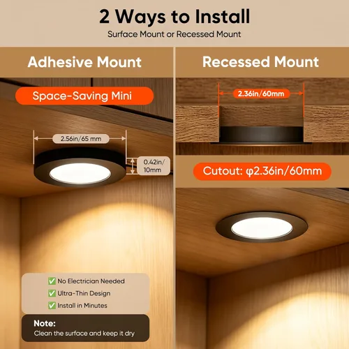 Miniatura 5 de VST Iluminación Inteligente Bajo Gabinete Compatible con Alexa y Google Home Assistant, Aplicación de Control Remoto, Montaje Empotrado o en Negro