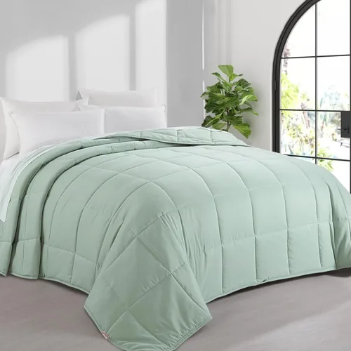 Miniatura 9 de HOMBYS Edredón de tamaño King de Alaska de 136 x 120 pulgadas para todas las estaciones, relleno de edredón de gran tamaño, edredón de cama Gris