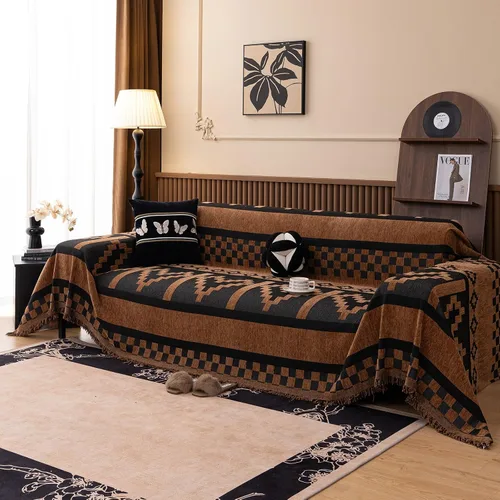 Miniatura 66 de ROOMLIFE Manta Funda Azteca Bohemia para Sofá, Decoración del Hogar Estilo Granja, Fundas de Sofá para Loveseat, Sofás de 2/3 Cojines, Apta