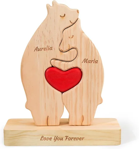 Rompecabezas de madera personalizado con 2 a 7 nombres, personalizado para mamá, papá, miembros de la familia, rompecabezas personalizado con nombre