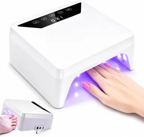 Miniatura 10 de Lámpara de uñas LED UV recargable de 78 W para uñas de gel, secadora de uñas inalámbrica con soporte telescópico oculto para manos y pies, batería