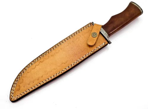 Miniatura 9 de BK-3035 Cuchillos de caza hechos a mano de acero de Damasco de 15 pulgadas - Mango de madera de rosa.