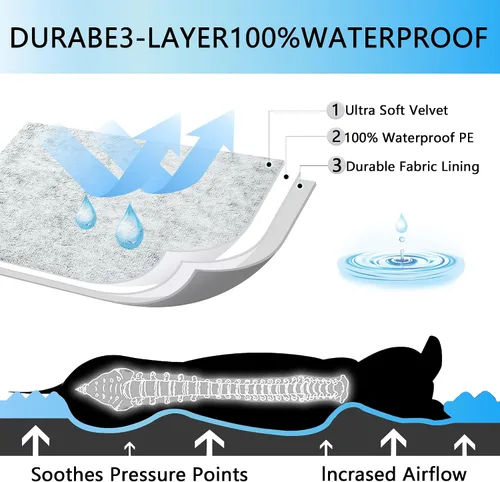 Miniatura 4 de Cama para perro, almohadilla para jaula de perro con funda extraíble lavable para mascotas, parte inferior antideslizante, camas ortopédicas Gris