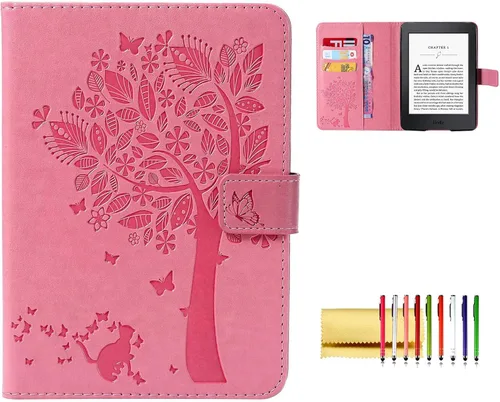 Miniatura 21 de Funda tipo libro para Kindle Paperwhite de 10ª/7ª/6ª/5ª generación, funda protectora ligera con ranuras para tarjetas, encendido automático