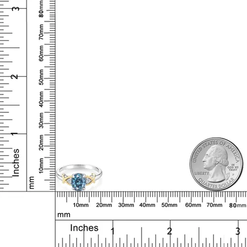 Miniatura 59 de Anillo de compromiso de oro amarillo de 10 quilates y plata 925 con piedra natal y diamantes cultivados en laboratorio para mujer, ovalado de 0.315