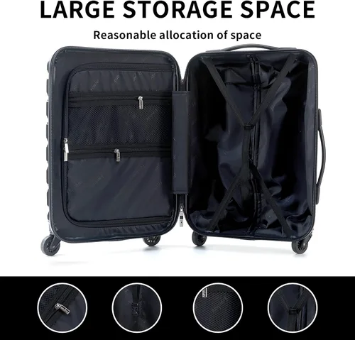 Miniatura 6 de Fanskey Equipaje, juego de 3 piezas maleta con ruedas giratorias, TSA LockHardshell, ligero, Tigerlily Naranja, Fanskey