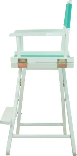 Miniatura 5 de Casual Home - Silla de director de 24.0 in, marco blanco con lienzo verde azulado, altura de mostrador