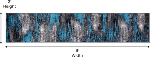Miniatura 2 de Flash Furniture Rylan Collection - Alfombra contemporánea de olefinas azules, de pelo alto, 2 x 10 pies, respaldo de yute, pasillo, entrada