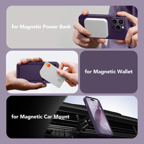 Miniatura 3 de GONEZ Funda para iPhone 14 Pro, compatible con Magsafe, con protector de pantalla + protector de lente de cámara, forro de microfibra suave