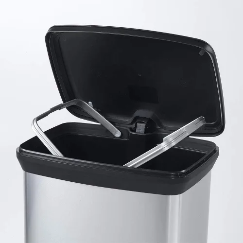 Miniatura 6 de Curver Tapa en acero inoxidable como acabado, reciclaje perfecto para uso doméstico en interiores para eliminación de basura, 50 litros, metálico