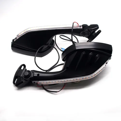 Miniatura 3 de MZS Espejos de motocicleta, LED Racing Espejo retrovisor de señal de giro dual ajustable compatible con Hayabusa ZX4R ZX6R ZX14R ZX10R ZX12R CBR500R