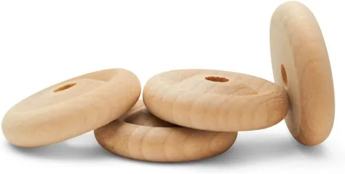 Miniatura 21 de Mini ruedas de madera clásicas, ideales para manualidades, 5/8 pulgadas de diámetro, 1/4 pulgadas de grosor, agujero de 1/8 pulgadas, paquete de 50