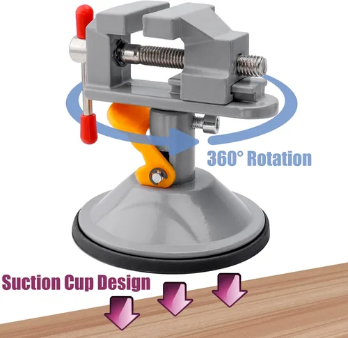 Miniatura 2 de Yakamoz Mini Tornillo de Banco 360 Grados Abrazadera de Succión Tornillo de Mesa Pequeña Abrazadera de Banco para Trabajos en Joyería, Manualidades