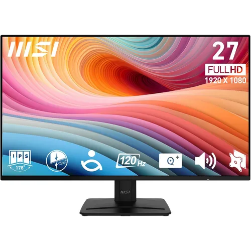 MSI PRO MP271A E2 - Monitor de 27 pulgadas IPS 1920 x 1080 (FHD) para juegos y oficina, 120Hz, Free-Sync, HDMI, DisplayPort, Puerto VGA, Montaje