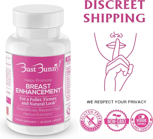 Miniatura 3 de Bust Bunny Píldoras de mejora de senos - Apto para veganos - Suministro para 6 meses La forma natural #1 de agrandar los senos y aumentar