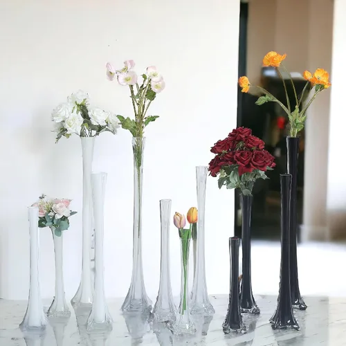 Miniatura 5 de Paquete de 12 jarrones de la Torre Eiffel para decoración de flores, bodas, decoración (12 pulgadas, transparente)