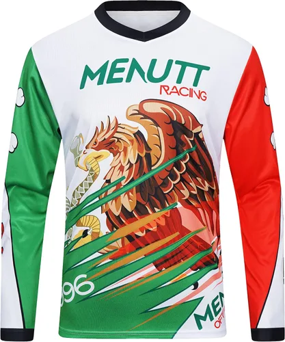 Miniatura 2 de Camiseta de manga larga para hombre de carreras todoterreno México, Jersey de bicicleta de montaña MTB, Camiseta de descenso y motocross