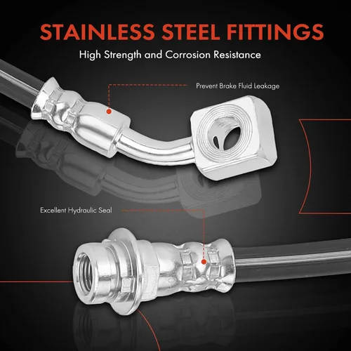 Miniatura 4 de A-Premium Mangueras hidráulicas de freno delantero para conductor y pasajero compatibles con modelos seleccionados de Chevy y GMC - Colorado