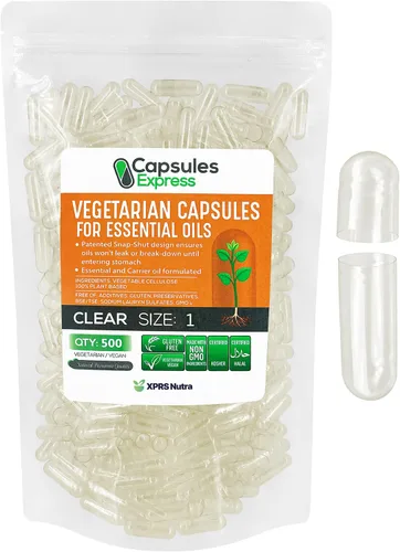 Miniatura 22 de XPRS Nutra Cápsulas veganas vacías de tamaño 0 – 100 cápsulas vegetales transparentes para aceite esencial – Tapas de verduras vacías – El relleno